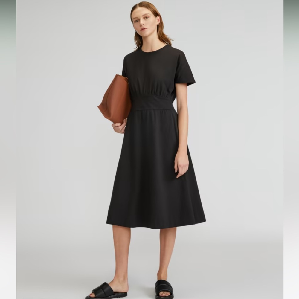EVERLANE The Organic Cotton Waisted Midi Dress
